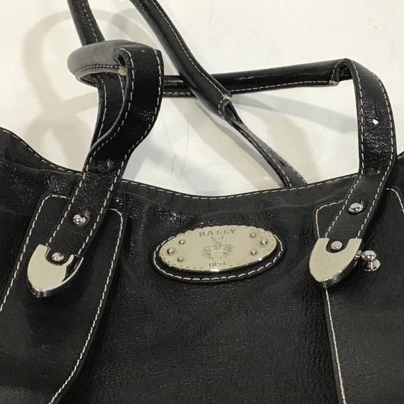 Women’s Bally Stylish Black Leather Satchel Shoulder Bag - Picture 5 of 6